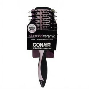 New Conair Diamond Ceramic Hair Brush for Volume and Shine For Med-Long Hair